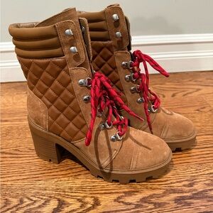 Nine West Unite Lug Sole Bootie in Tan